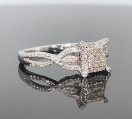 10K WHITE GOLD .50 CARAT WOMEN REAL DIAMOND ENGAGEMENT RING WEDDING RING BRIDAL