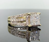 
              10K YELLOW GOLD 2 CARAT WOMEN REAL DIAMOND PRINCESS ENGAGEMENT RING WEDDING RING BRIDAL
            
