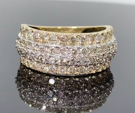 10K YELLOW GOLD 3 CARAT MENS REAL DIAMOND ENGAGEMENT WEDDING PINKY RING BAND