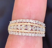 
              10K YELLOW GOLD .35 CARAT WOMEN REAL DIAMOND RING BAND
            