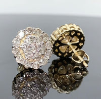 
              10K YELLOW GOLD 2.15 CARAT MENS WOMENS 12 MM 100% GENUINE DIAMONDS EARRING STUDS
            