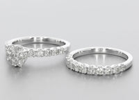 
              10K WHITE GOLD 1.75 CT WOMEN REAL DIAMOND ENGAGEMENT RING WEDDING BAND RING SET
            