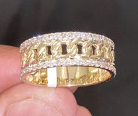 
              10K YELLOW GOLD .85 CARAT MENS REAL DIAMOND ENGAGEMENT WEDDING PINKY RING BAND
            