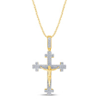 
              10K YELLOW GOLD .50 CARAT 1.75 INCHES REAL DIAMOND MEN CROSS PENDANT JESUS CHARM CROSS
            