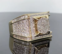 
              10K YELLOW GOLD 2.25 CARAT MENS REAL DIAMOND ENGAGEMENT WEDDING PINKY RING BAND
            