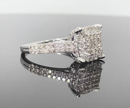 10K WHITE GOLD 1.50 CARAT WOMEN REAL DIAMOND ENGAGEMENT RING WEDDING BRIDAL RING